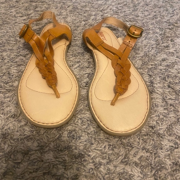 Born Braided Thong Brown Sandals - Picture 1 of 7
